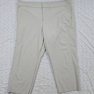 Athleta Womens Size 26 Cream Stellar Straight Crop Pant Casual Summer Boating